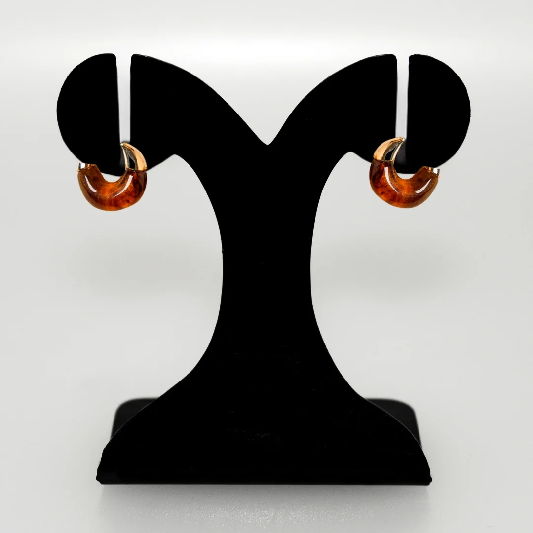 Arc Huggie Hoops Amber - Image 6