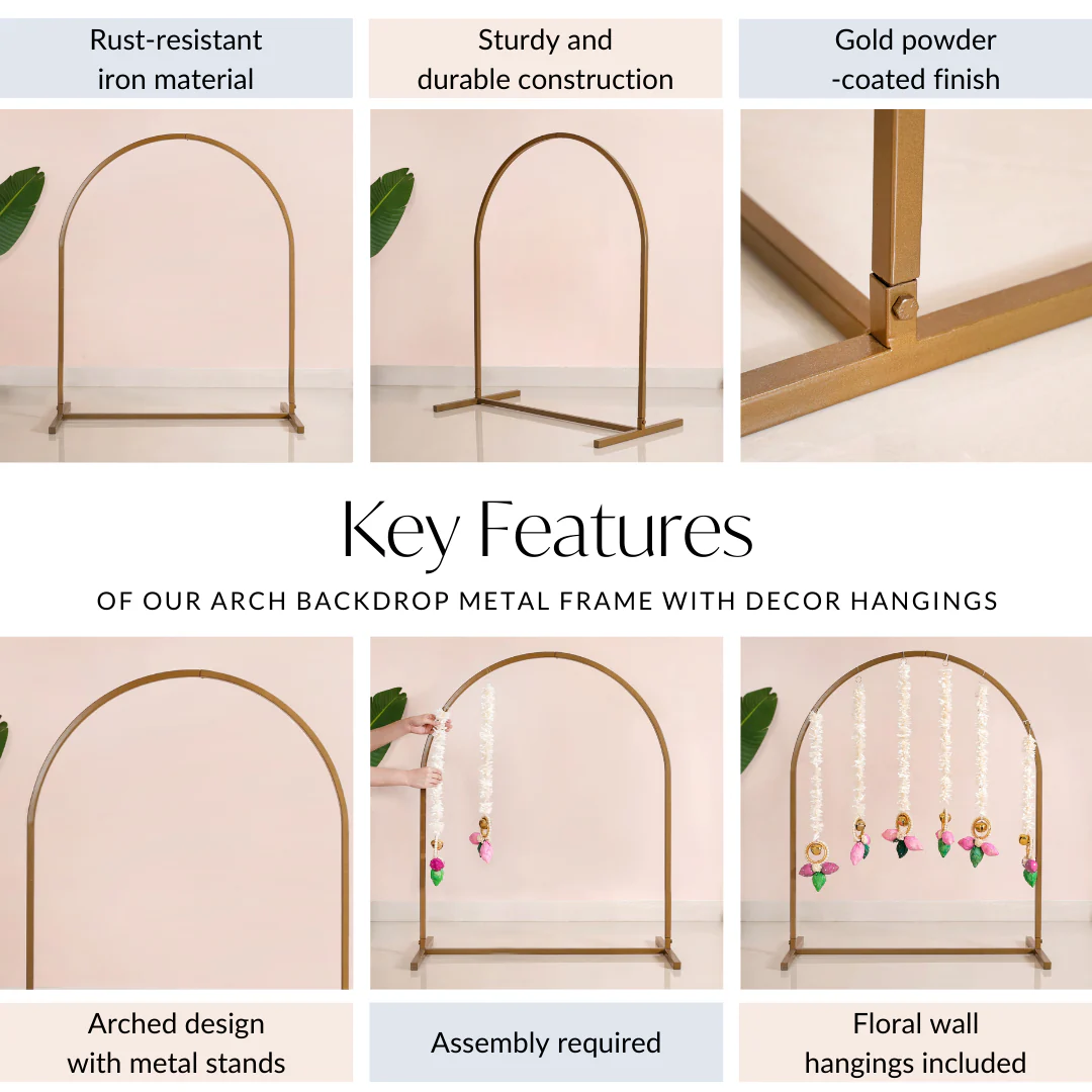 Arch Backdrop Metal Frame With Decor Hangings 42 Inch - Image 5