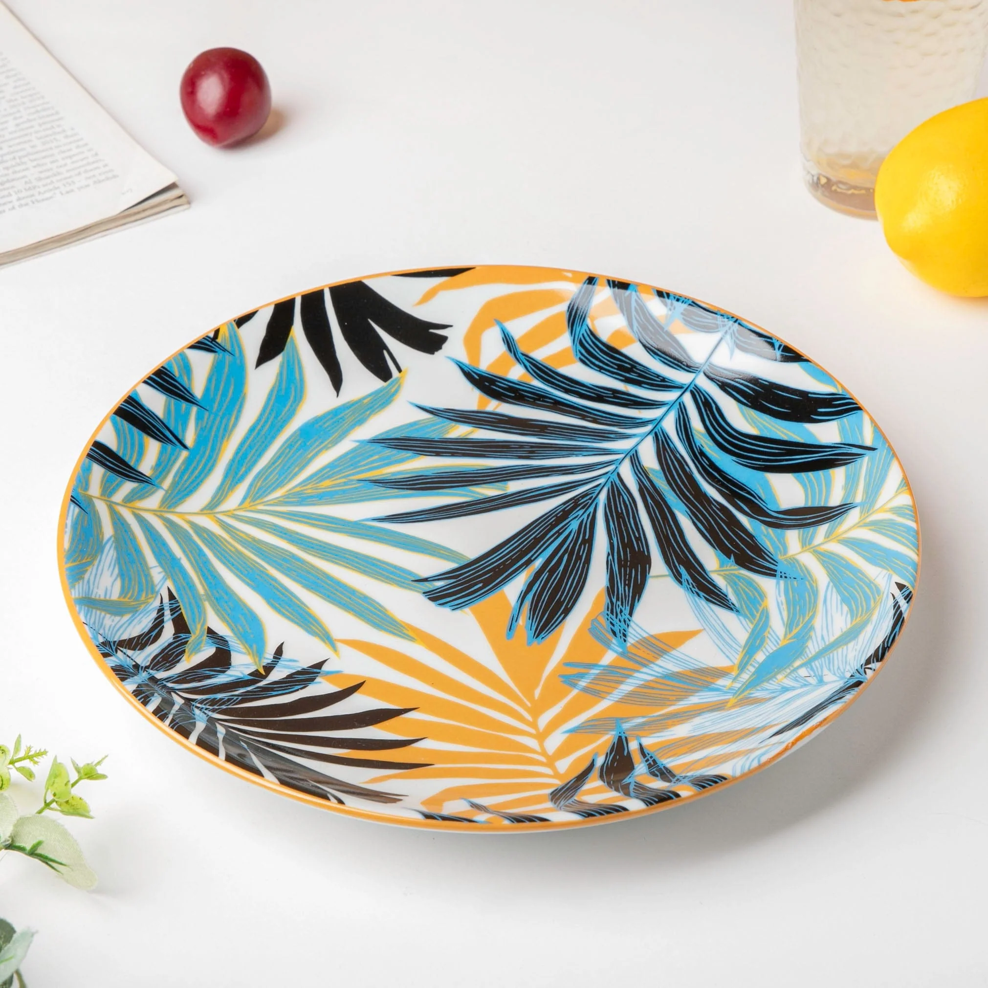 Areca Decal Ceramic Dinner Plate 10 Inch - Image 4