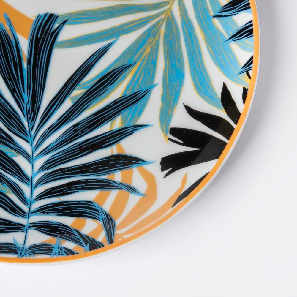 Areca Decal Ceramic Snack Plate 8 Inch - Image 5