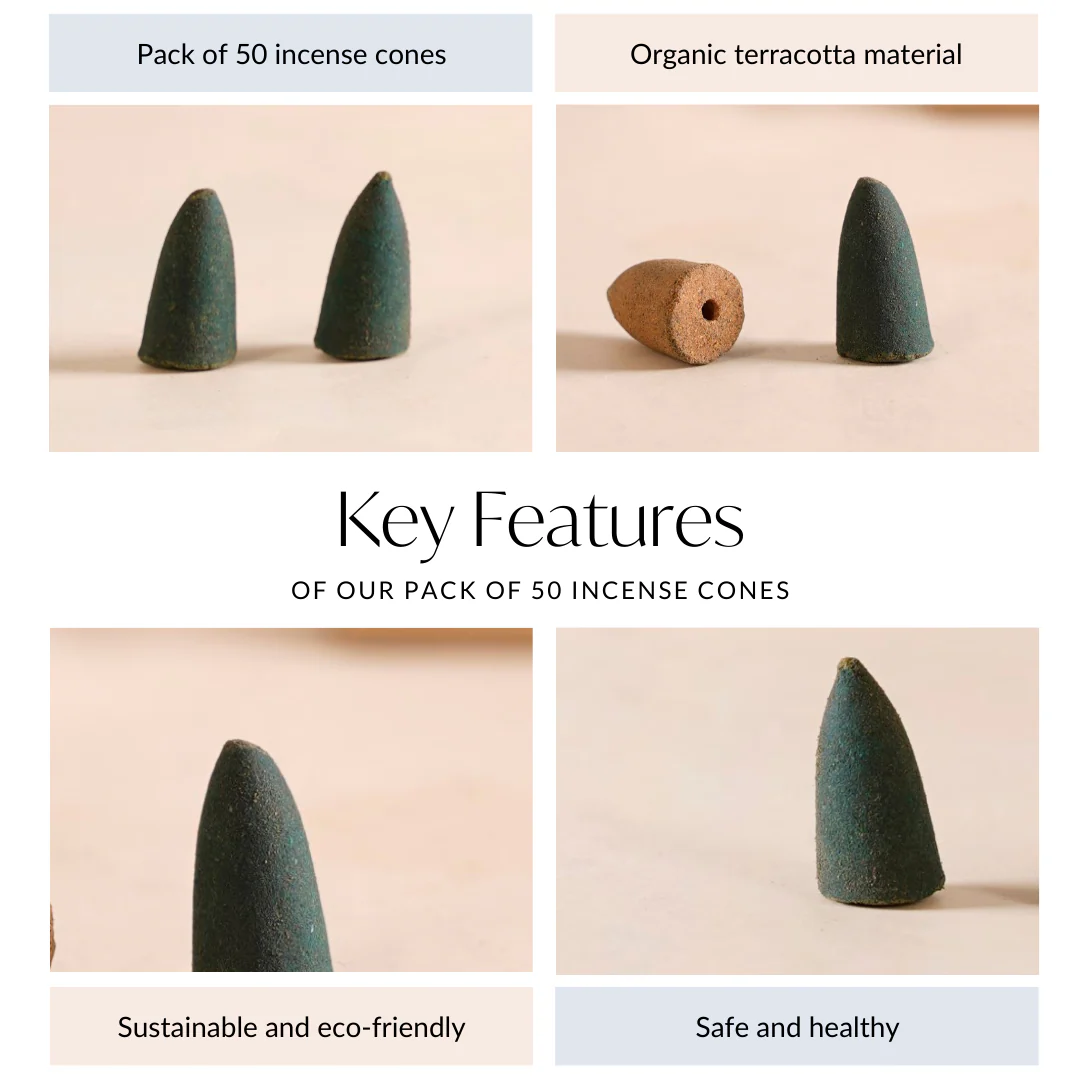 Aromatic Terracotta Incense Cones Pack Of 50 - Image 7