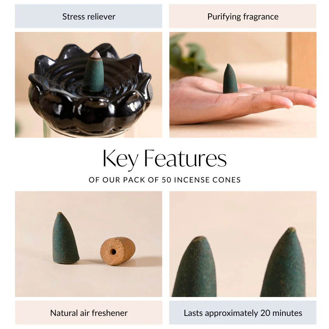 Aromatic Terracotta Incense Cones Pack Of 50 - Image 8