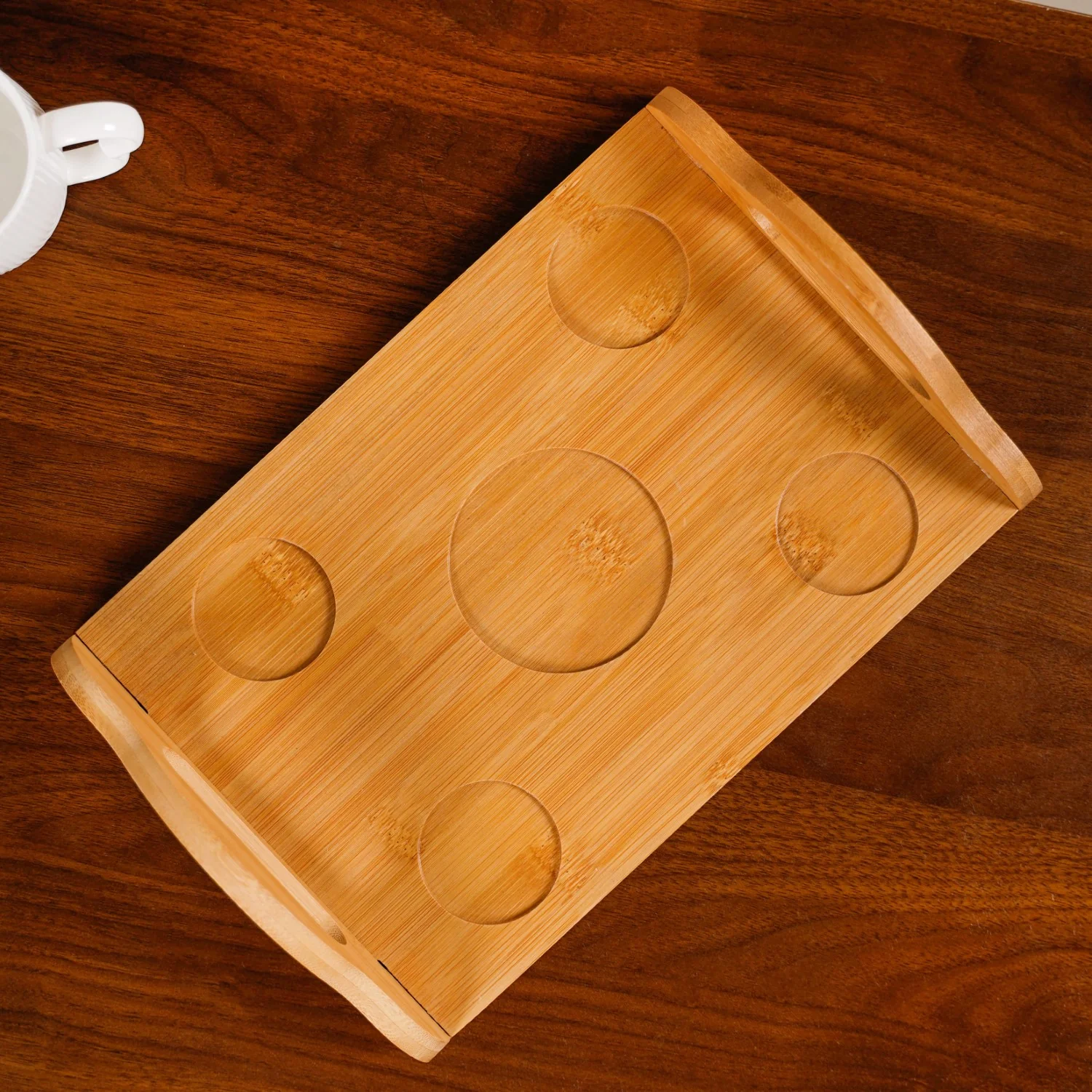 Art Deco Style Ceramic Tea Set With Wooden Serving Tray - Image 8