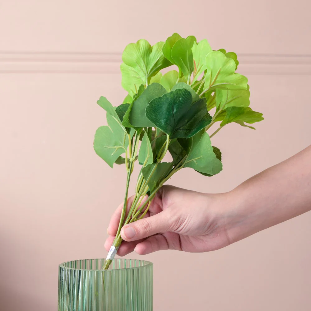 Artificial Decorative Ginkgo Biloba Leaves Set of 2 - Image 2