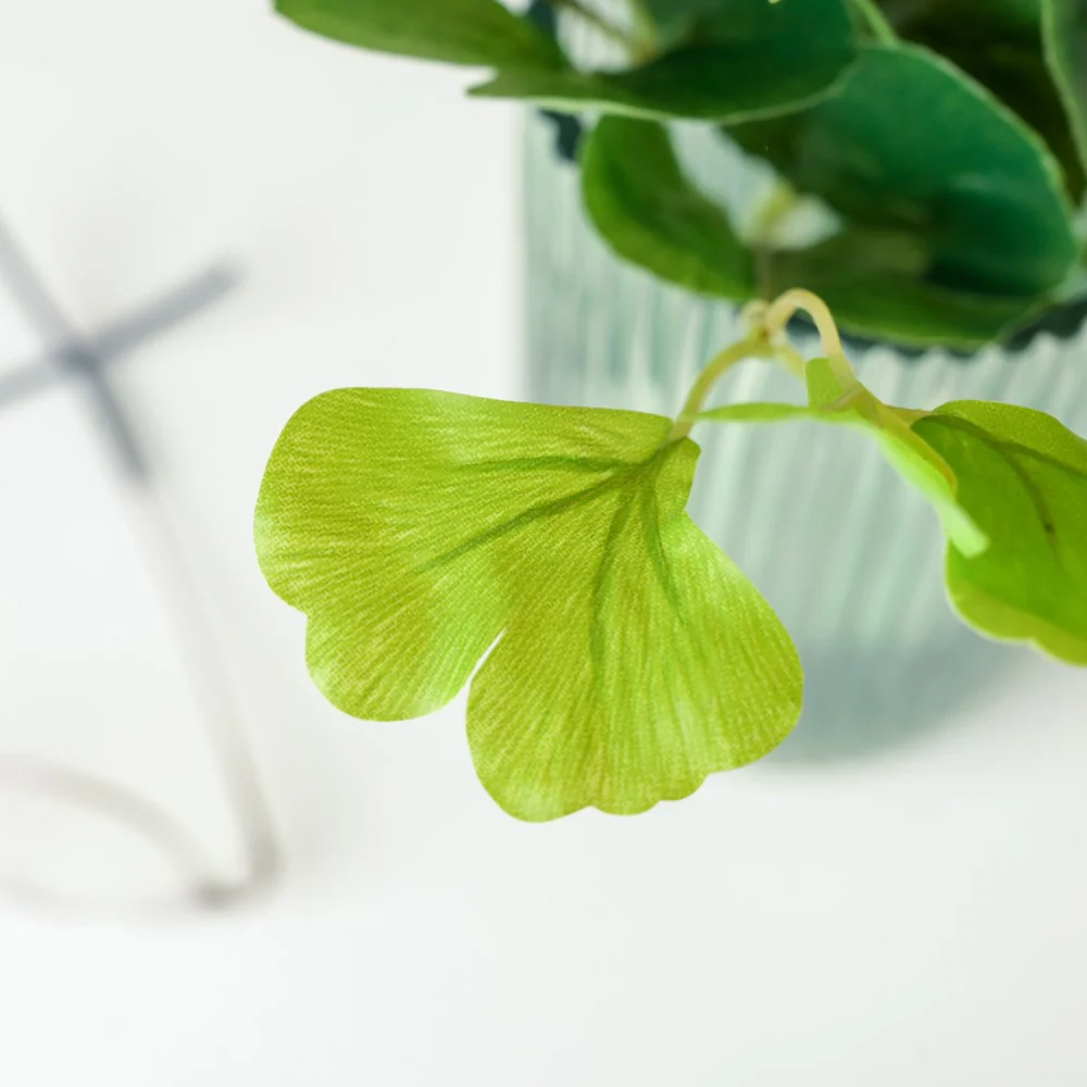 Artificial Decorative Ginkgo Biloba Leaves Set of 2 - Image 3
