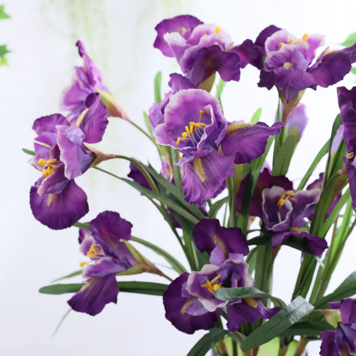 Artificial Iris Flower Dark Purple Set Of 3 - Image 5