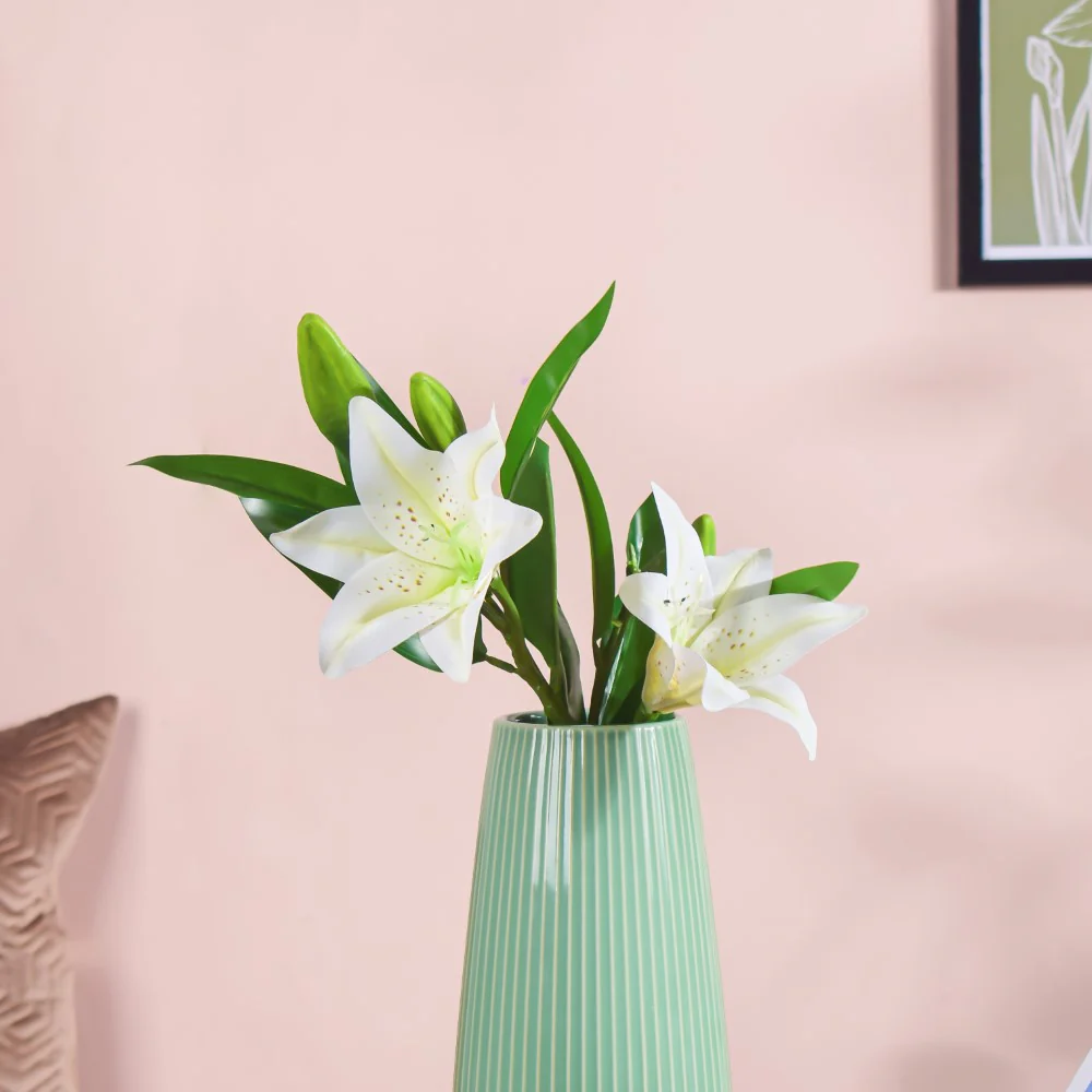 Artificial Lily Stem White Set Of 2 - Image 3