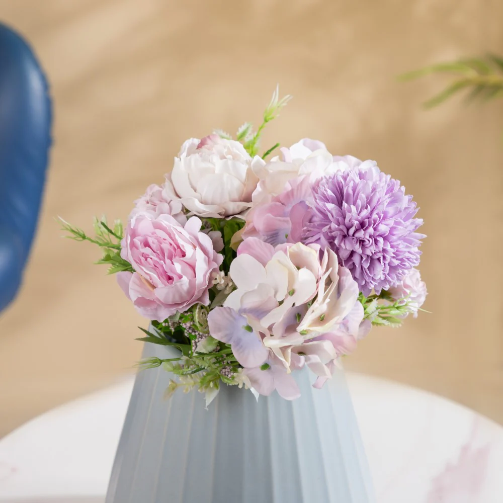 Artificial Flower Bunch Peony Purple
