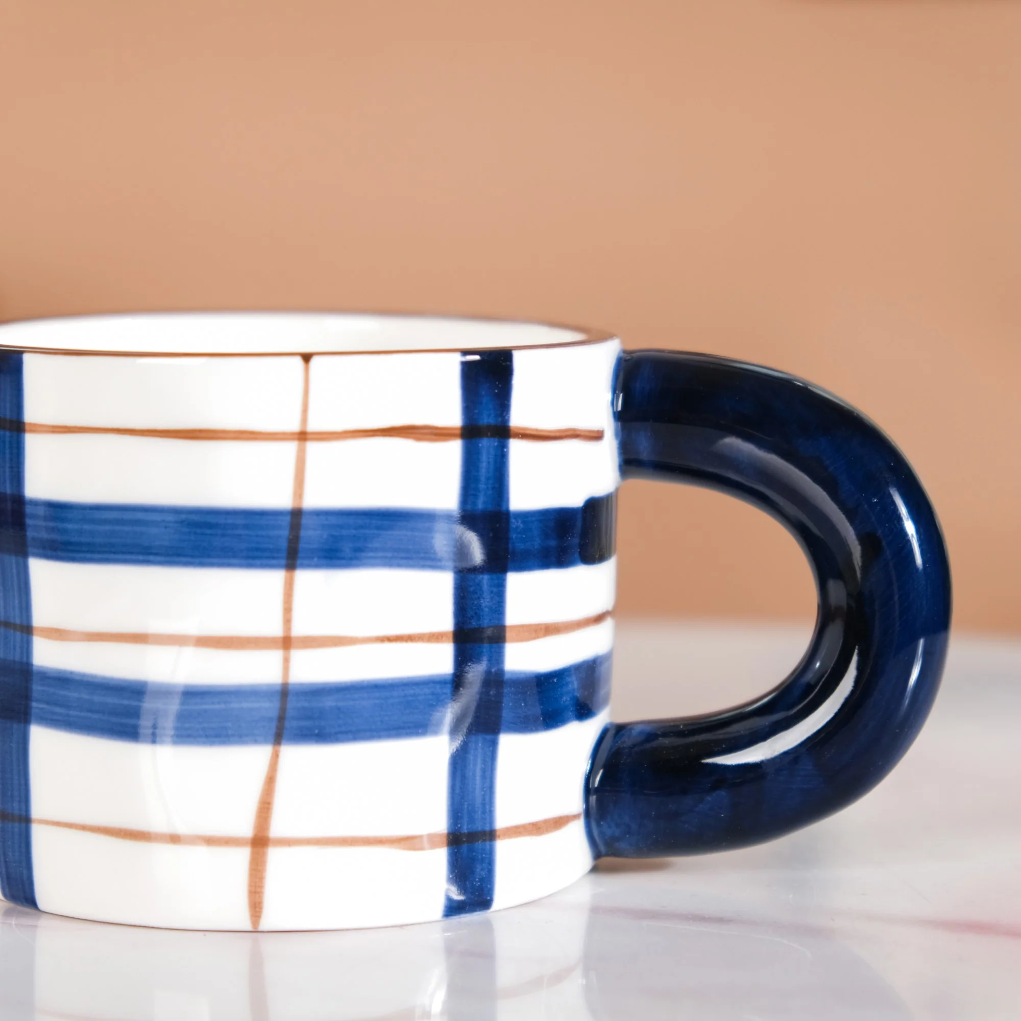 Artsy Ceramic Cup For Coffee Blue Set of 2 330ml - Image 8