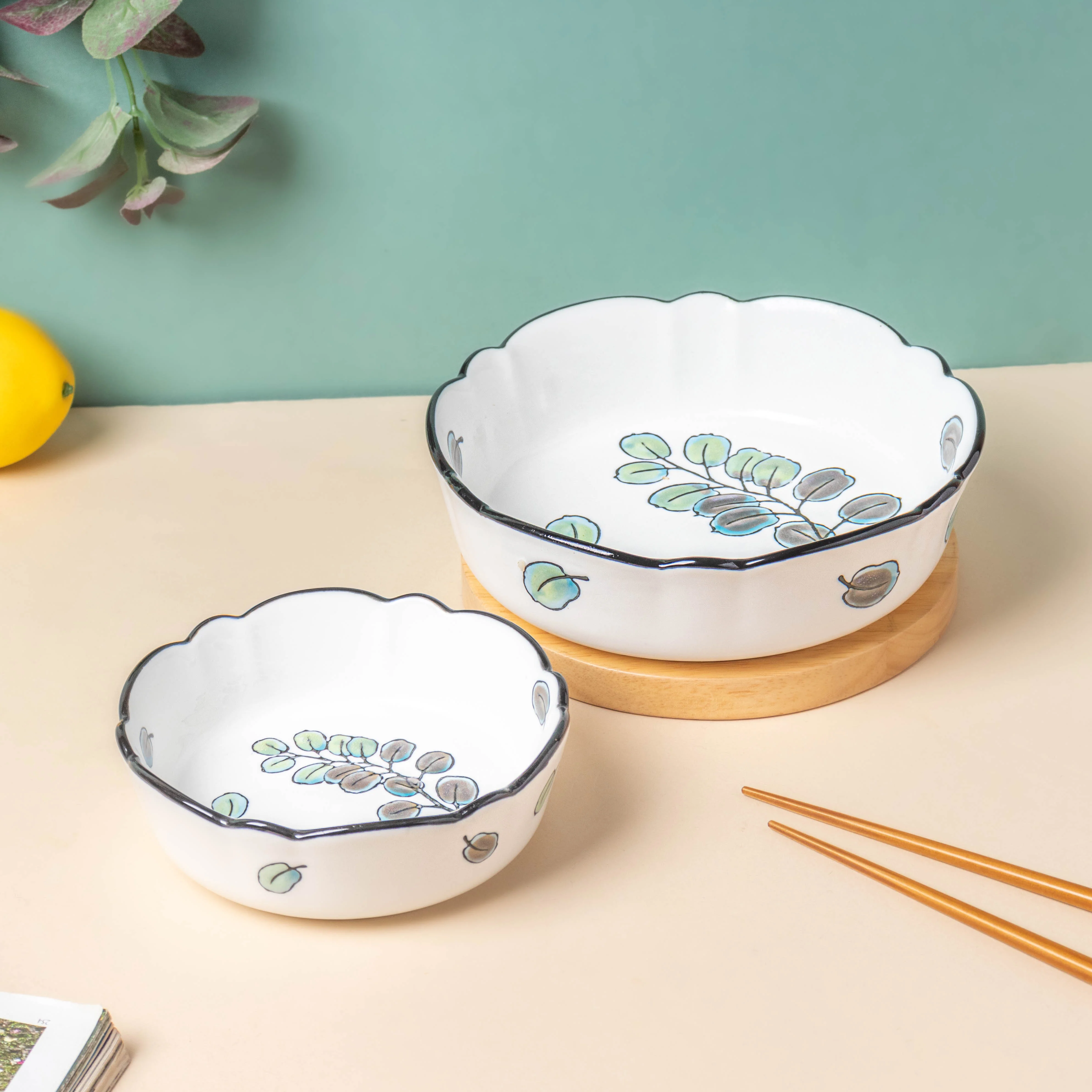 Aspen Leaves 19 Piece Pasta Set For 6 - Image 11