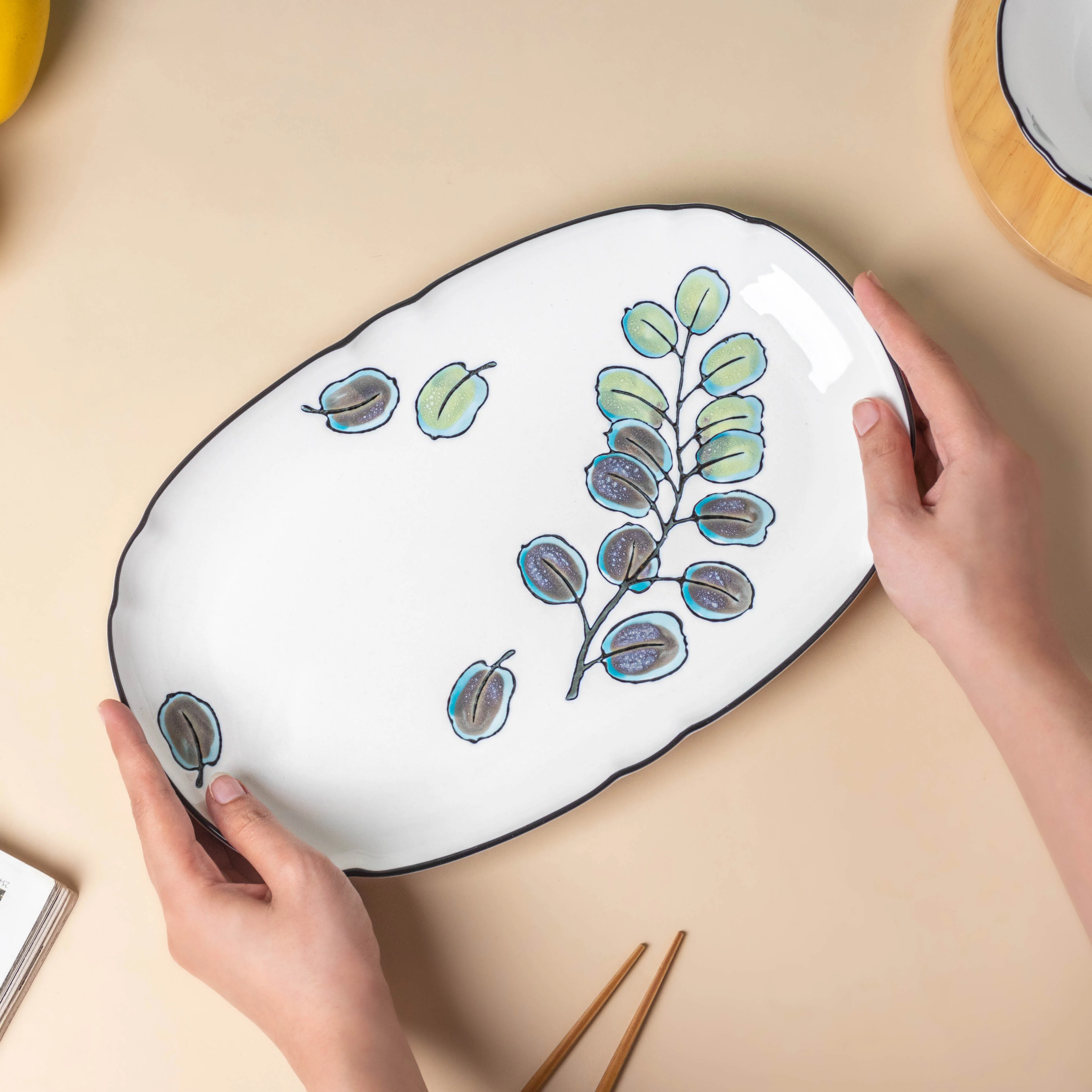 Aspen Leaves Long Platter 12 Inch - Image 2
