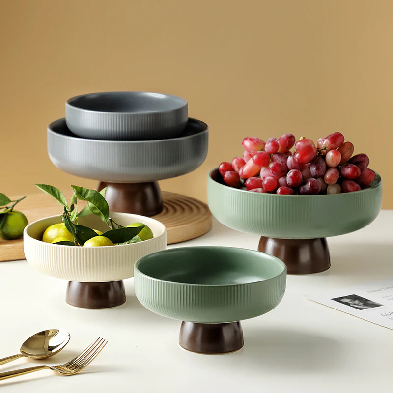 Asphalt Grey Fruit Pedestal Bowl Large - Image 7