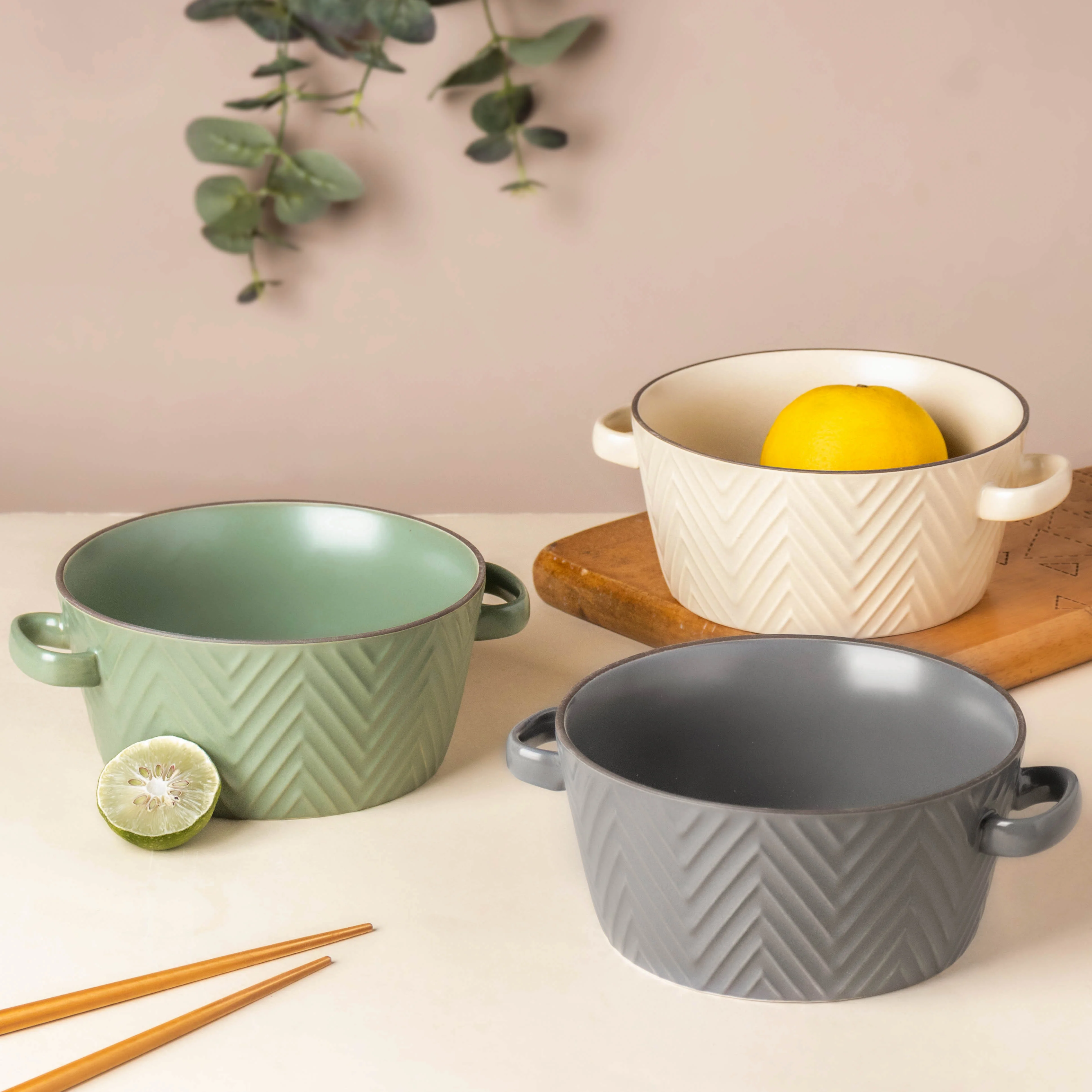 Asphalt Grey Textured Noodle Bowl - Image 8