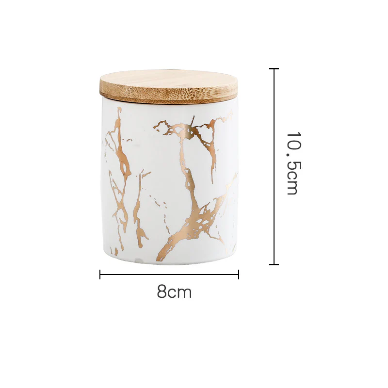 Auric Marble White Jar with Lid - Image 13
