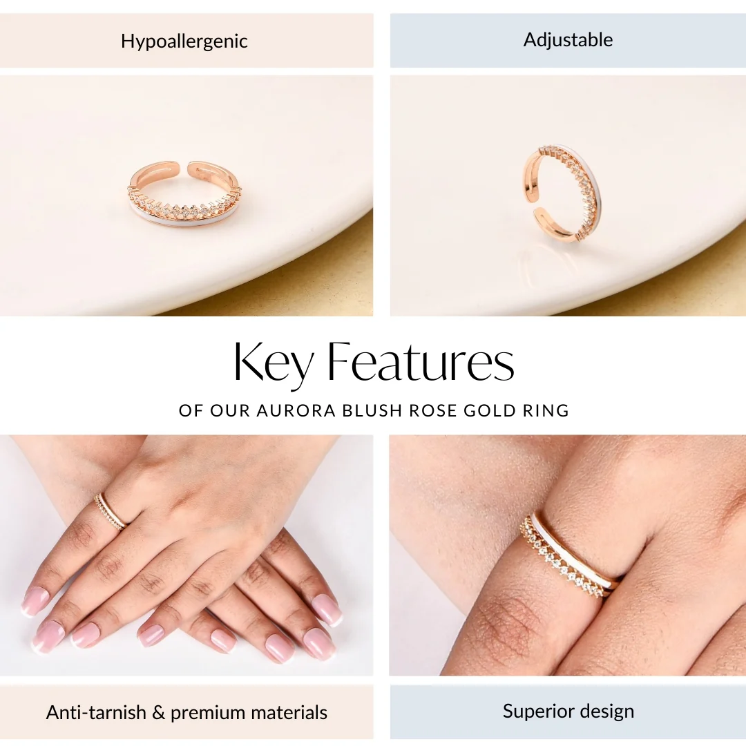 Aurora Blush Rose Gold Ring - Image 4