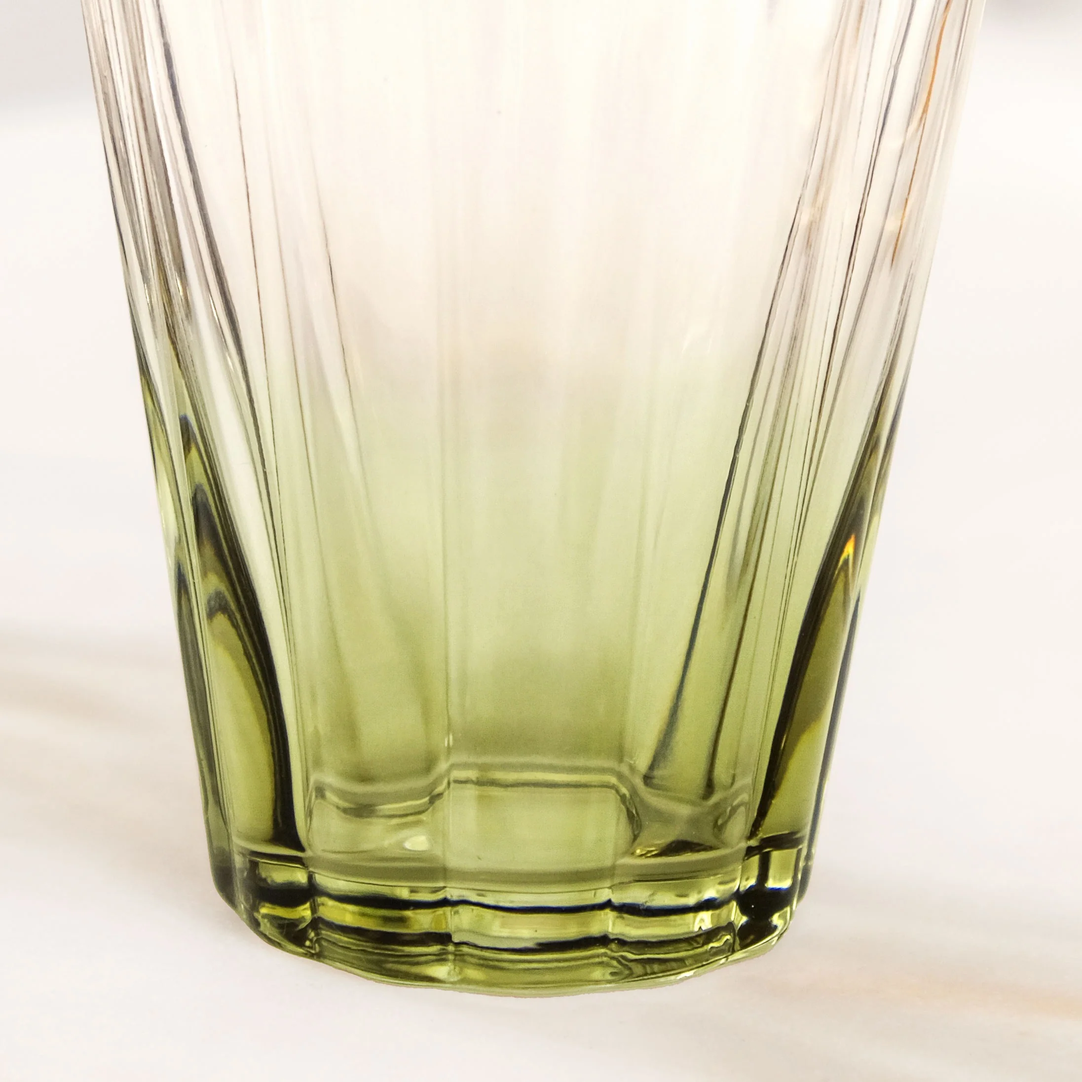 Aurora Ombre Fluted Tumbler Set Of 2 Green 270ml - Image 4