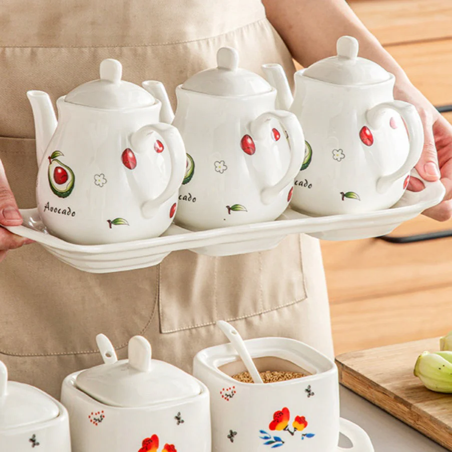Avocado Condiment Kettle Set Of 3