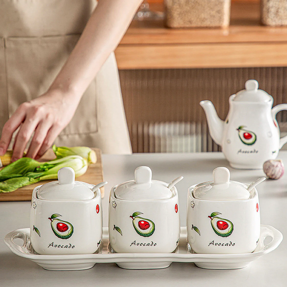 Avocado Spice Jar Set Of 3 - Image 2