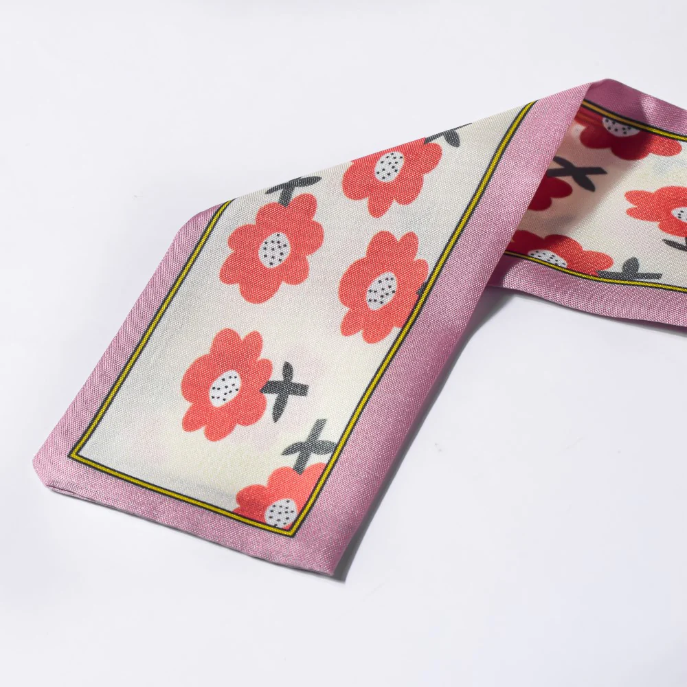 Azalea Floret Satin Skinny Scarf Multicolour 34 Inch Set of 2 - Image 11
