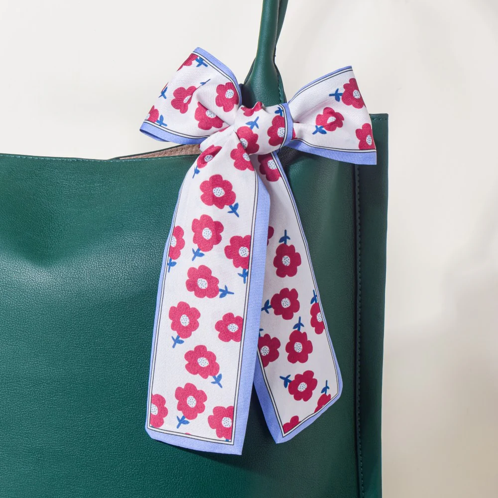 Azalea Floret Satin Skinny Scarf Multicolour 34 Inch Set of 2 - Image 7