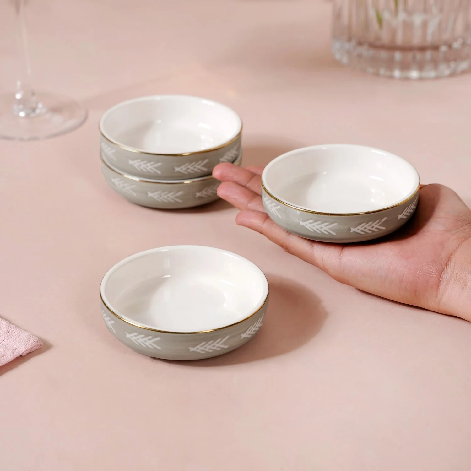 Azo Grey Dessert Plate Set Of 4 - Image 2