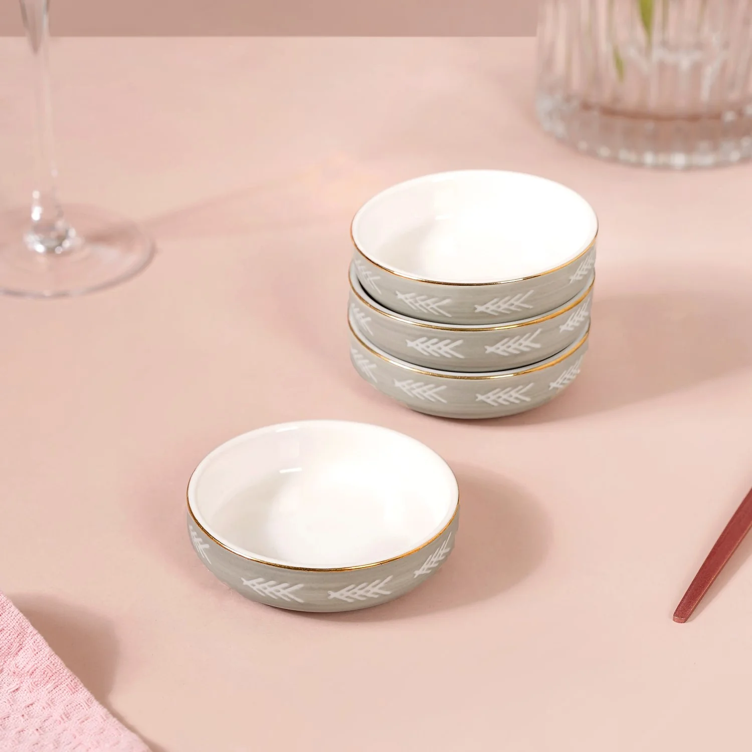 Azo Grey Dessert Plate Set Of 4 - Image 3
