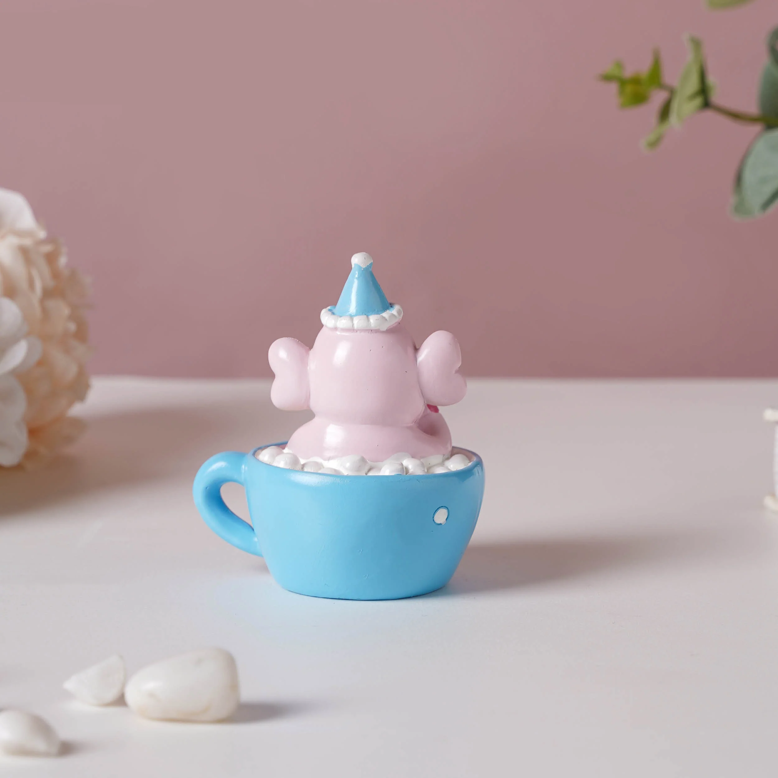 Baby Elephant Resin Showpiece Pink - Image 7