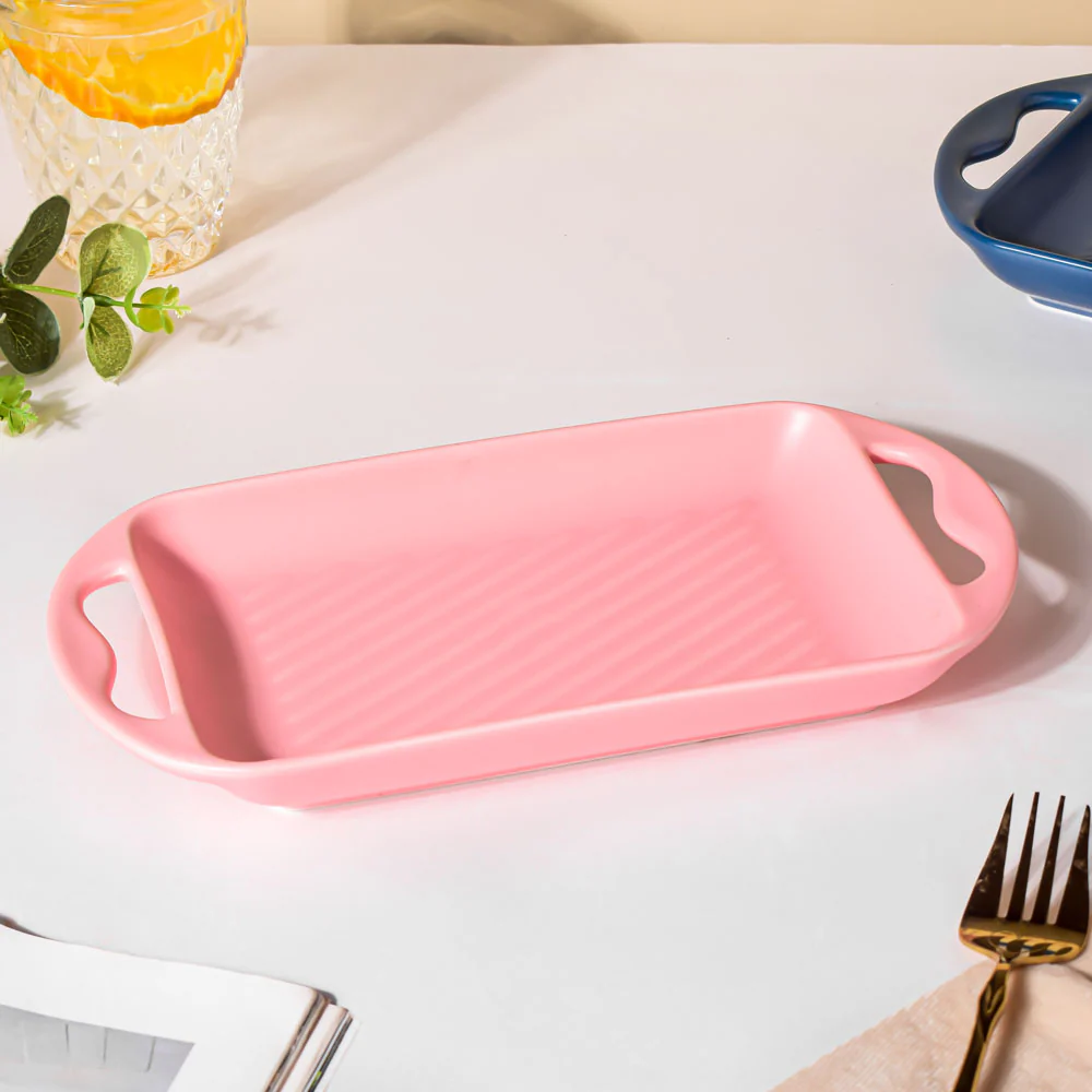 Baking Tray With Handle Pink