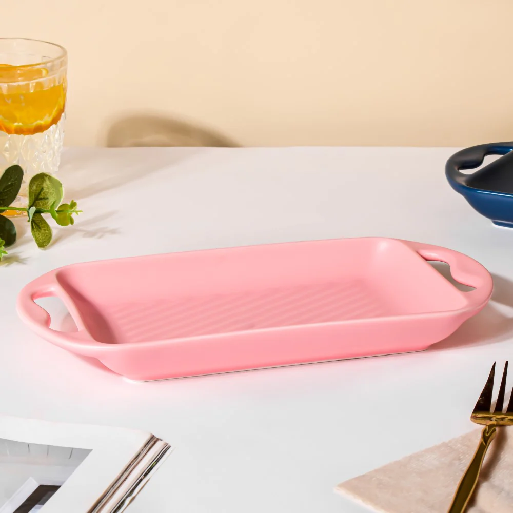 Baking Tray With Handle Pink - Image 5