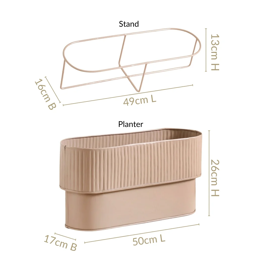 Balcony Box Planter With Stand Taupe - Image 3