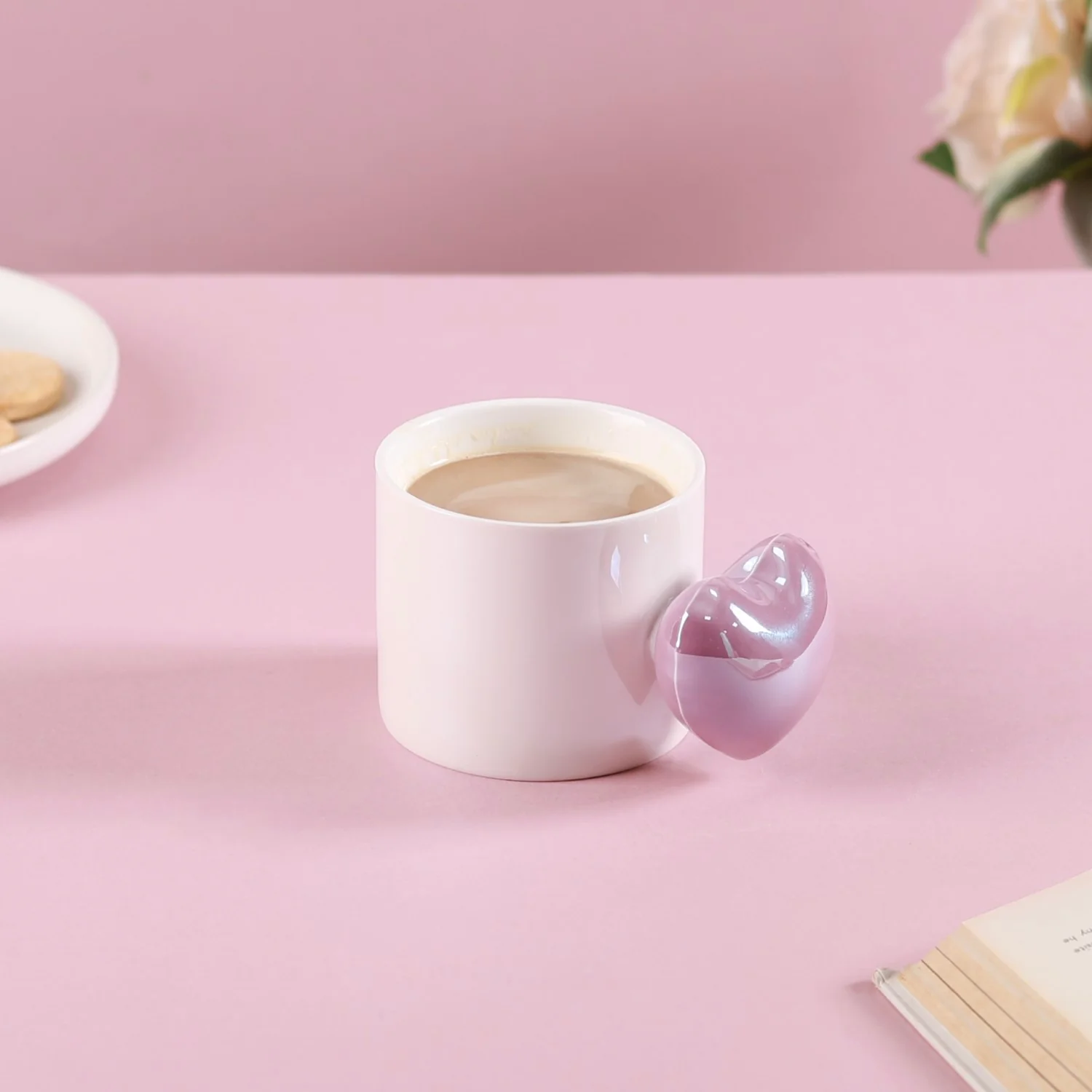 Balloon Heart Ceramic Coffee Mug Purple Set Of 2 330ml - Image 8