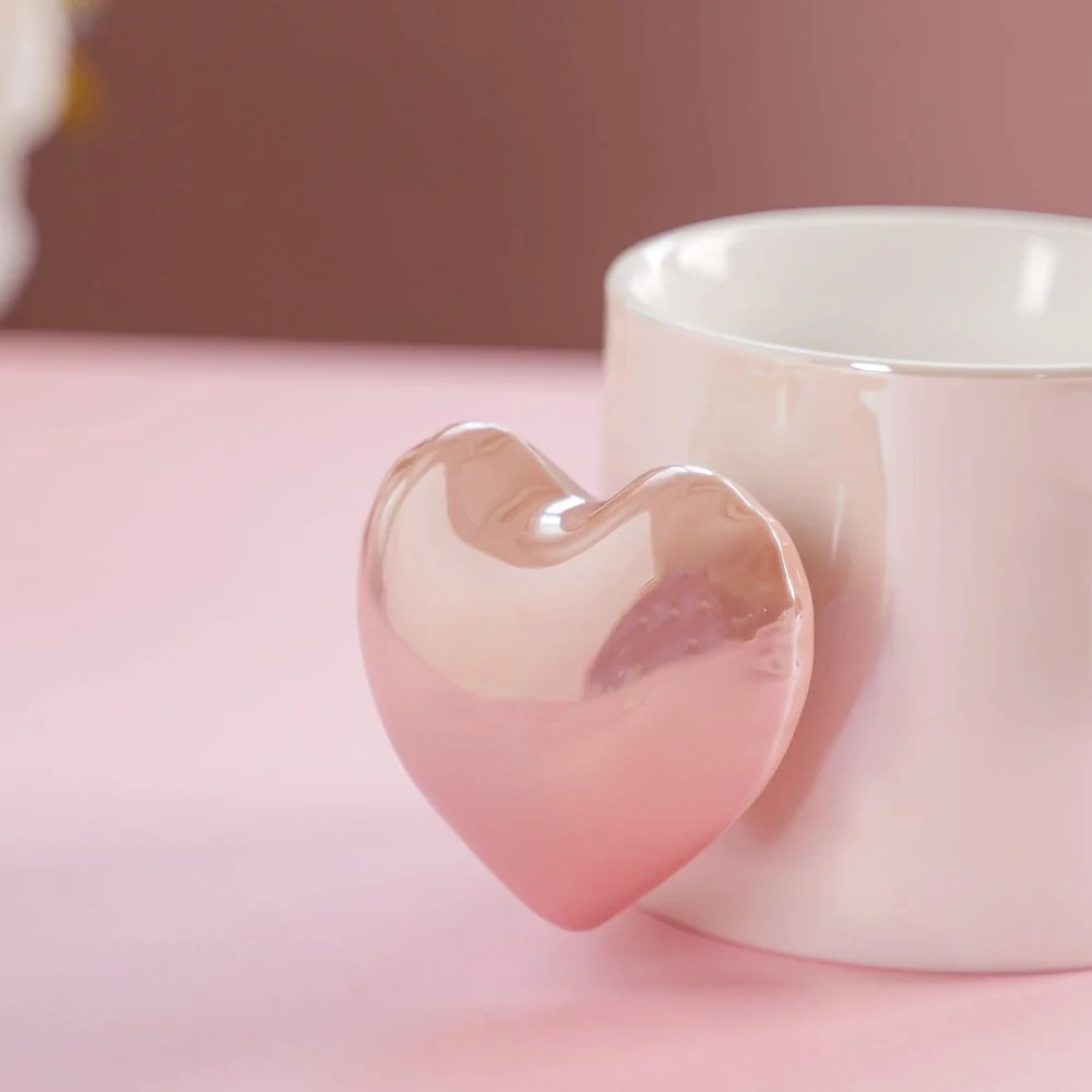 Balloon Heart Coffee Mug Pink Set of 2 330ml - Image 4