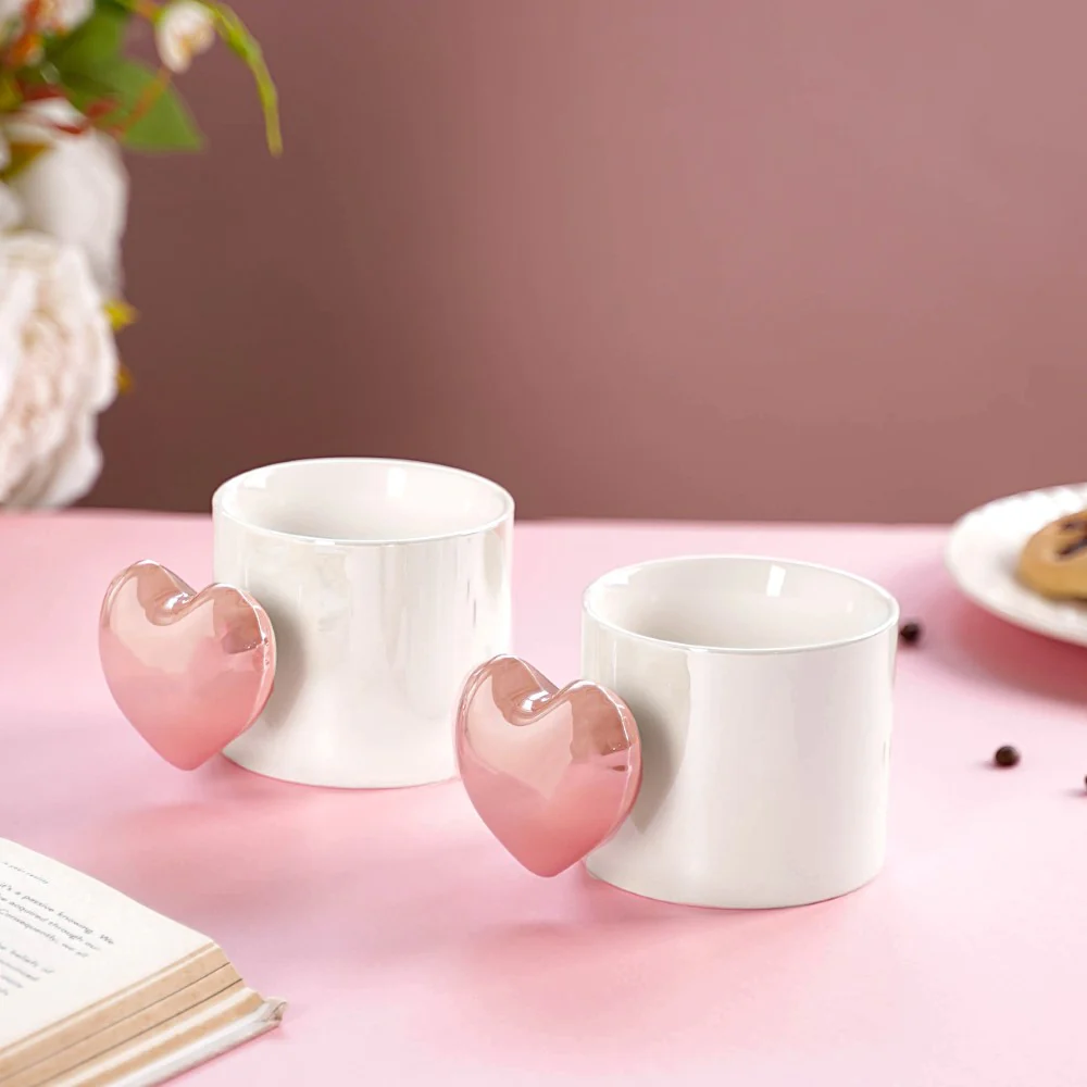 Balloon Heart Coffee Mug Pink Set of 2 330ml - Image 7