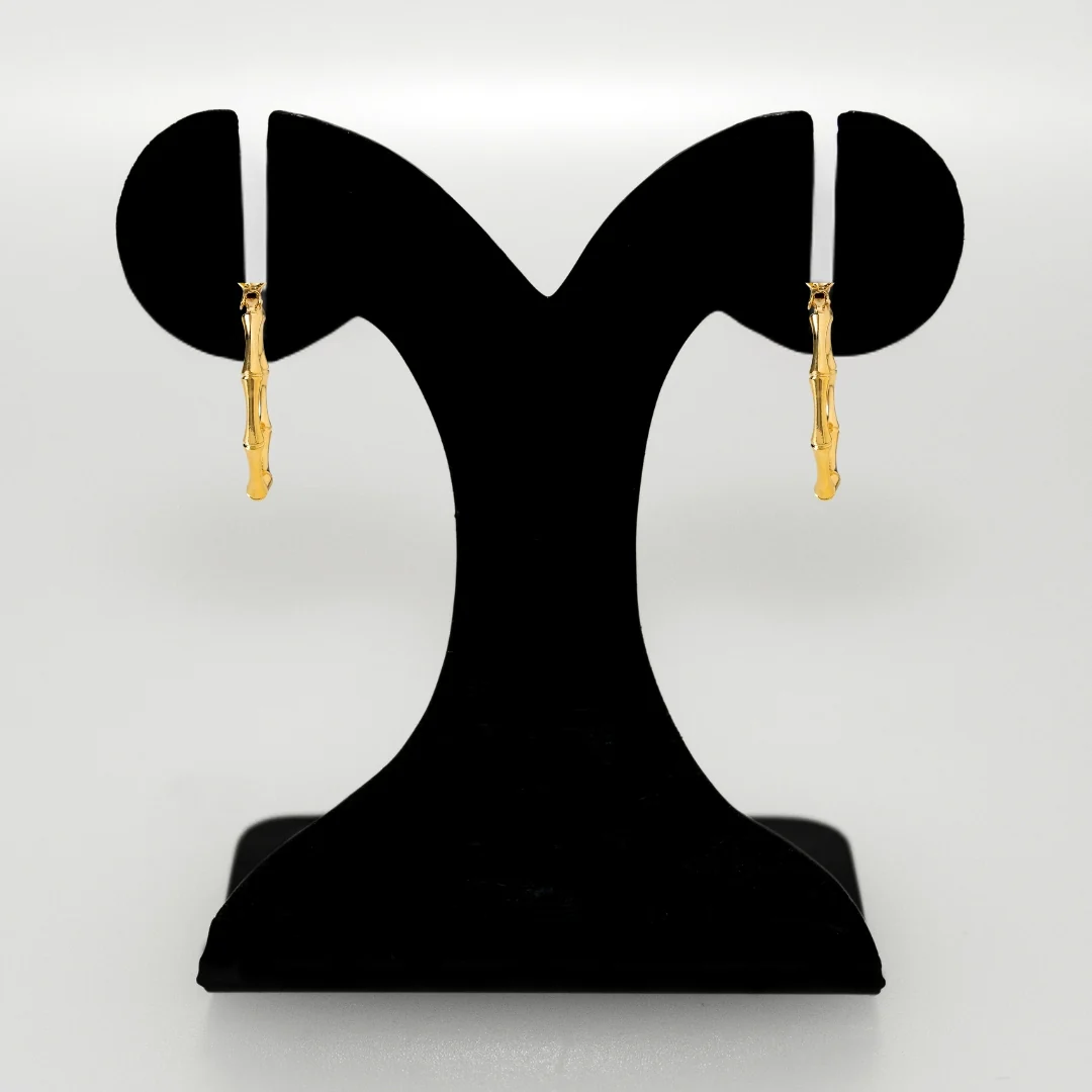 Bamboo Stem Hoops Gold - Image 6