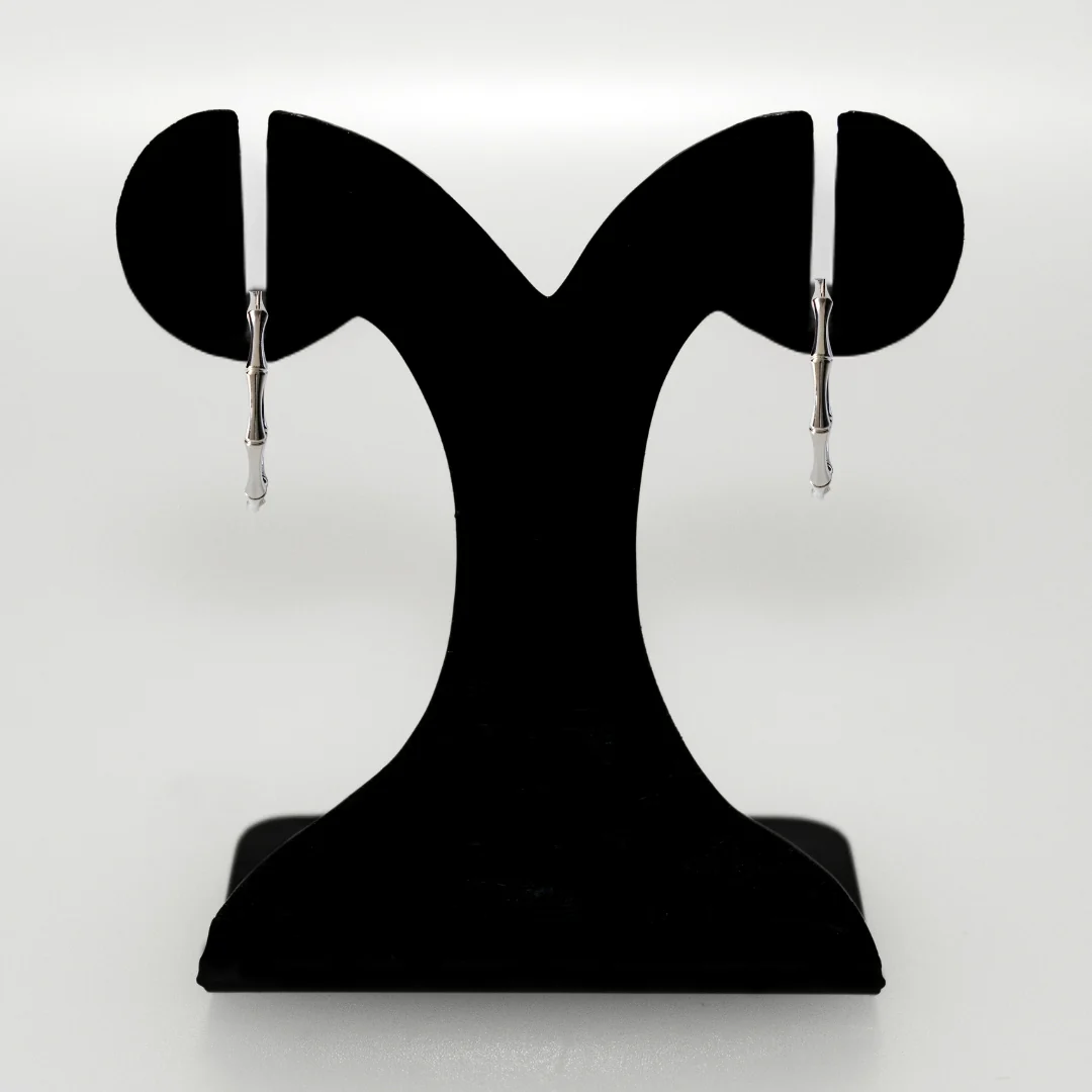 Bamboo Stem Hoops Silver - Image 6