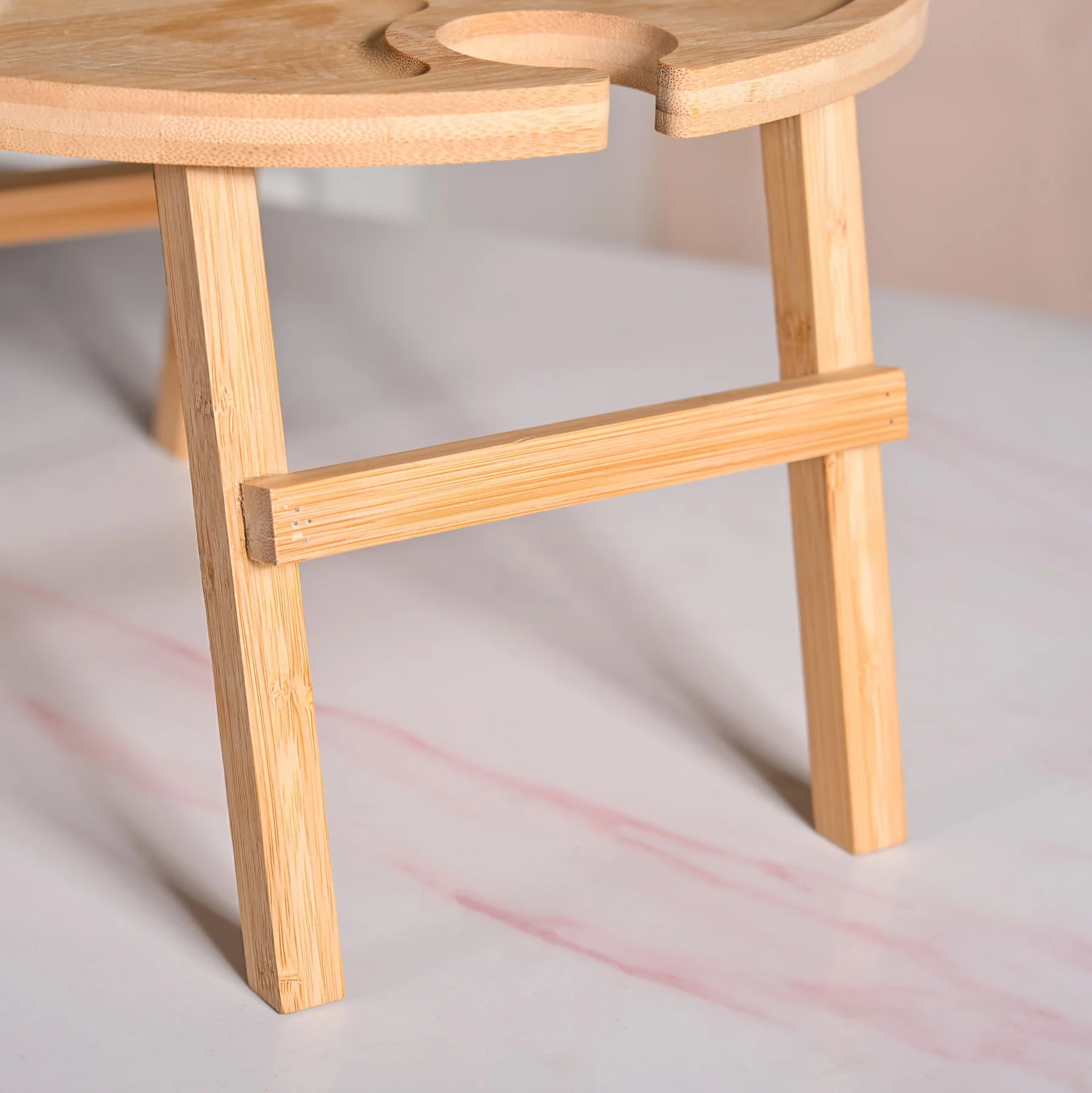 Bamboo Wine Glass Holder Snack Tray - Image 5