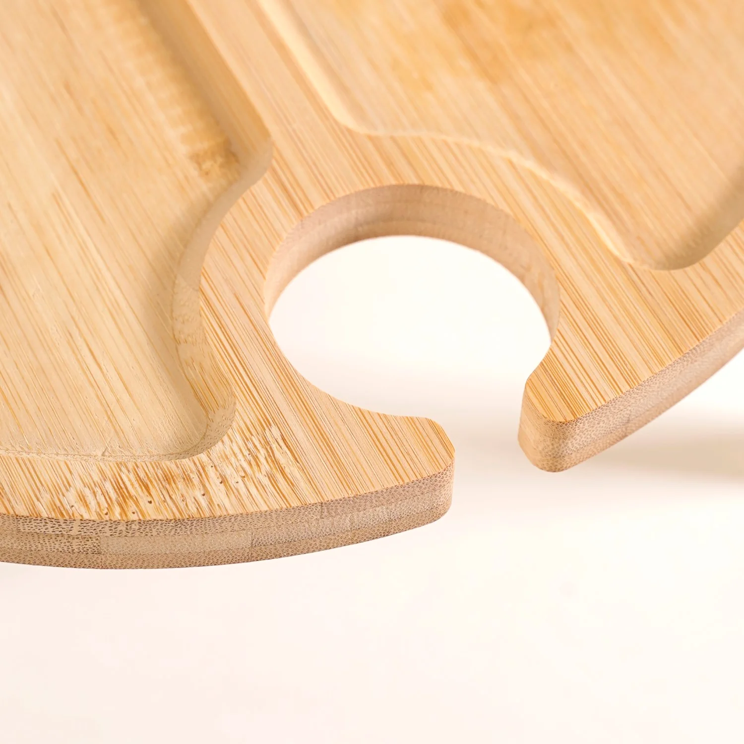Bamboo Wine Glass Holder Snack Tray - Image 7