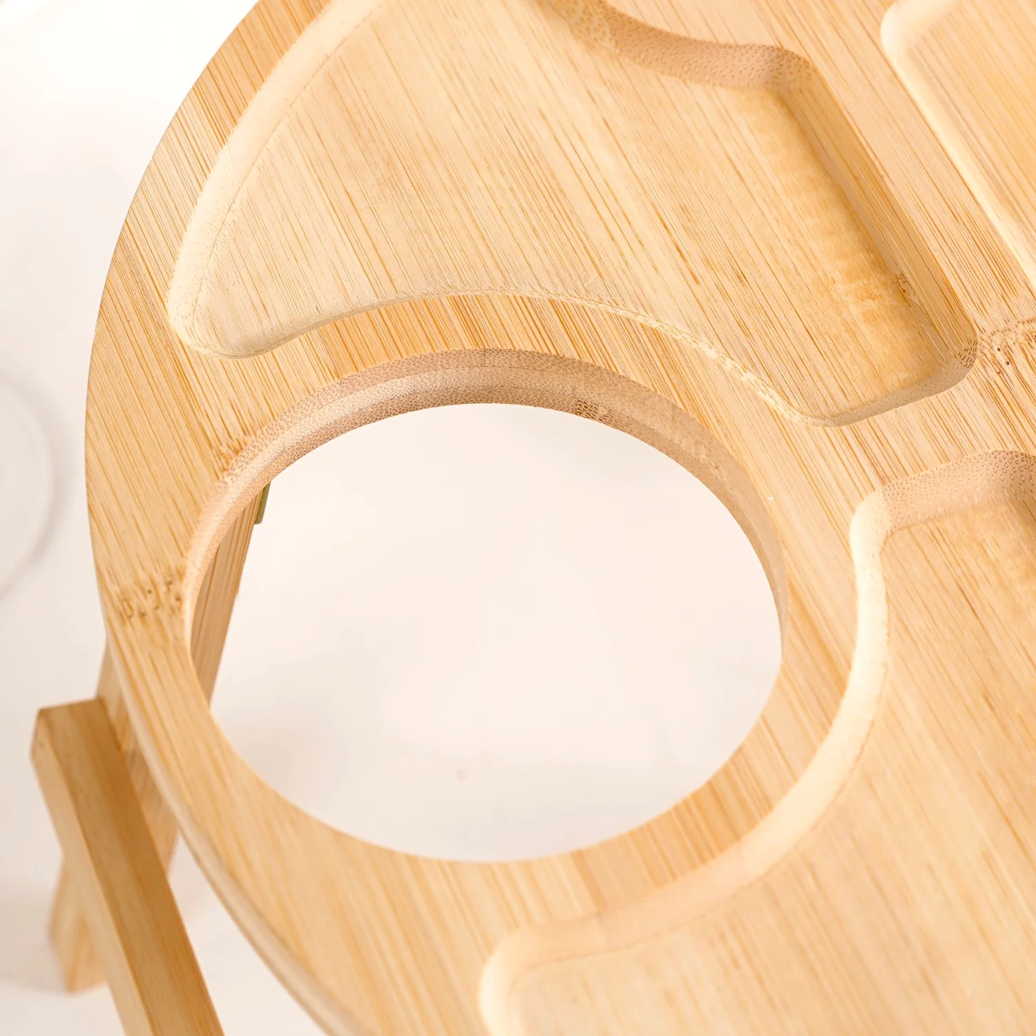 Bamboo Wine Glass Holder Snack Tray - Image 8