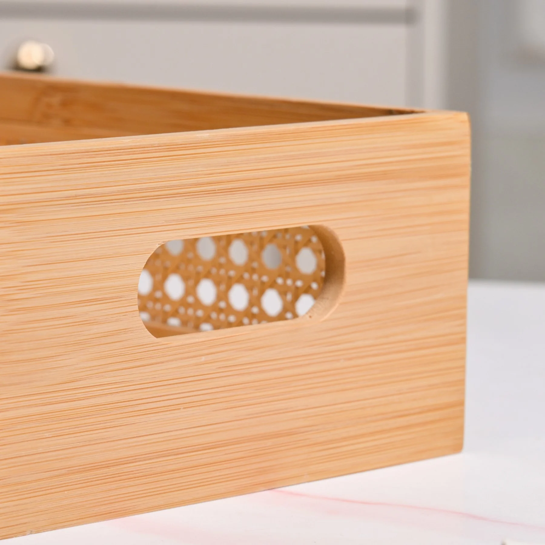 Bamboo Wood Decorative Weave Storage Basket - Image 6