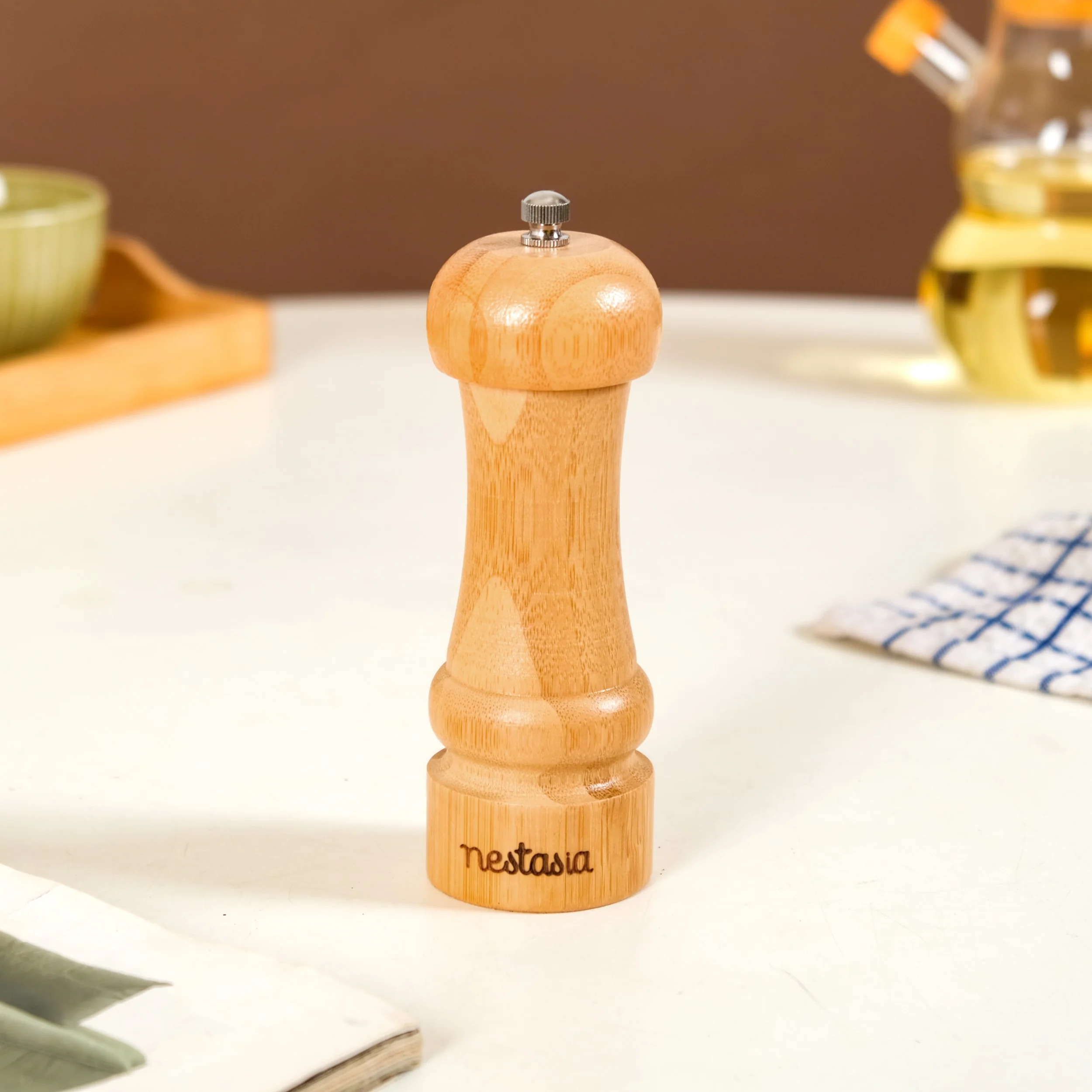 Bamboo Wood Pepper Grinder For Kitchen - Image 2