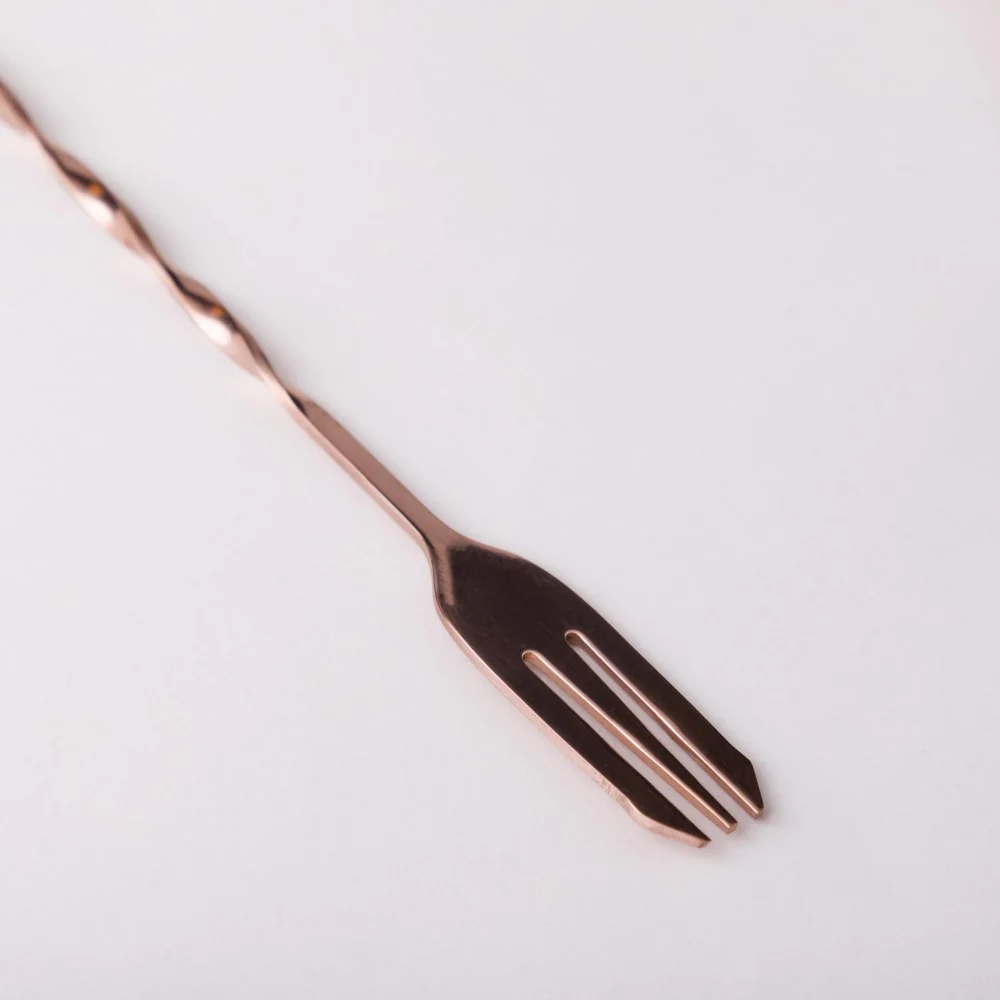Bar Spoon With Fork Rose Gold Set of 2 - Image 4