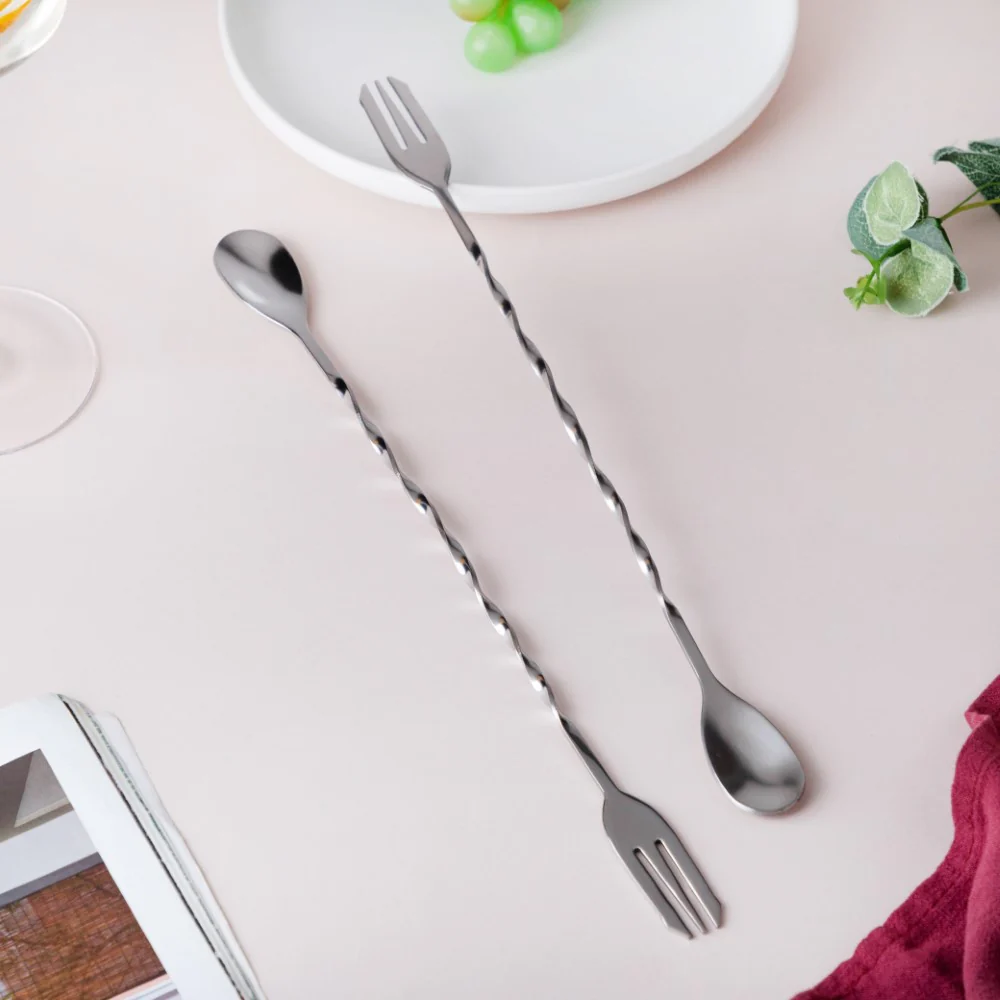 Bar Spoon With Fork Silver Set of 2 - Image 3