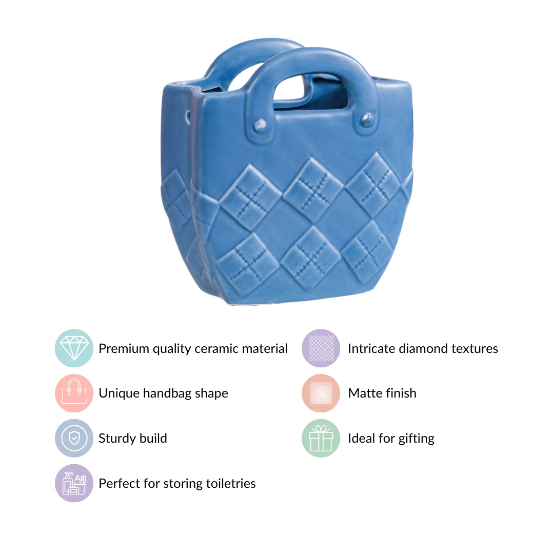 Basket Design Mini Vase For Living Room Blue - Image 7