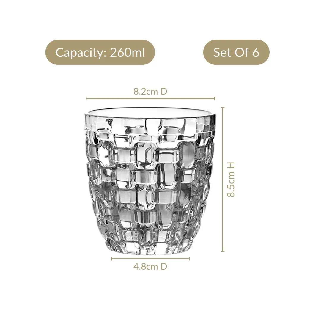 Basket Weave Glass Tumbler Set Of 6 260ml - Image 4