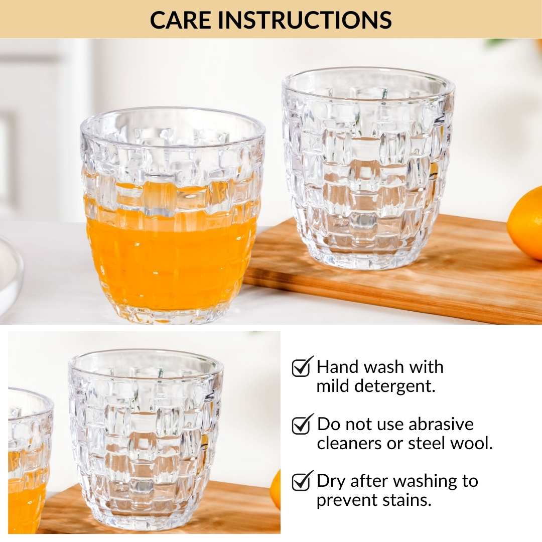 Basket Weave Glass Tumbler Set Of 6 260ml - Image 6