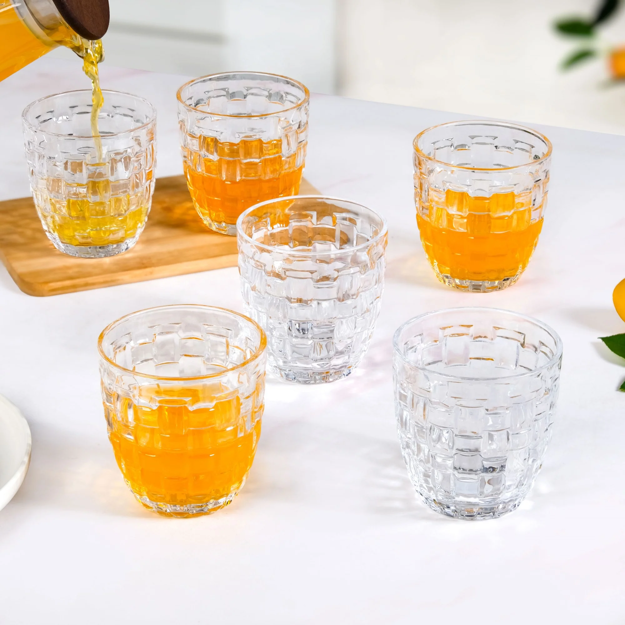 Basket Weave Glass Tumbler Set Of 6 260ml - Image 8