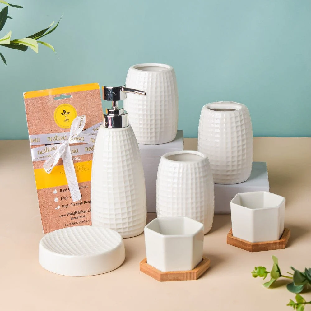 Bath Accessories, Planter And Seeds Gift Hamper Set Of 5 - Image 2