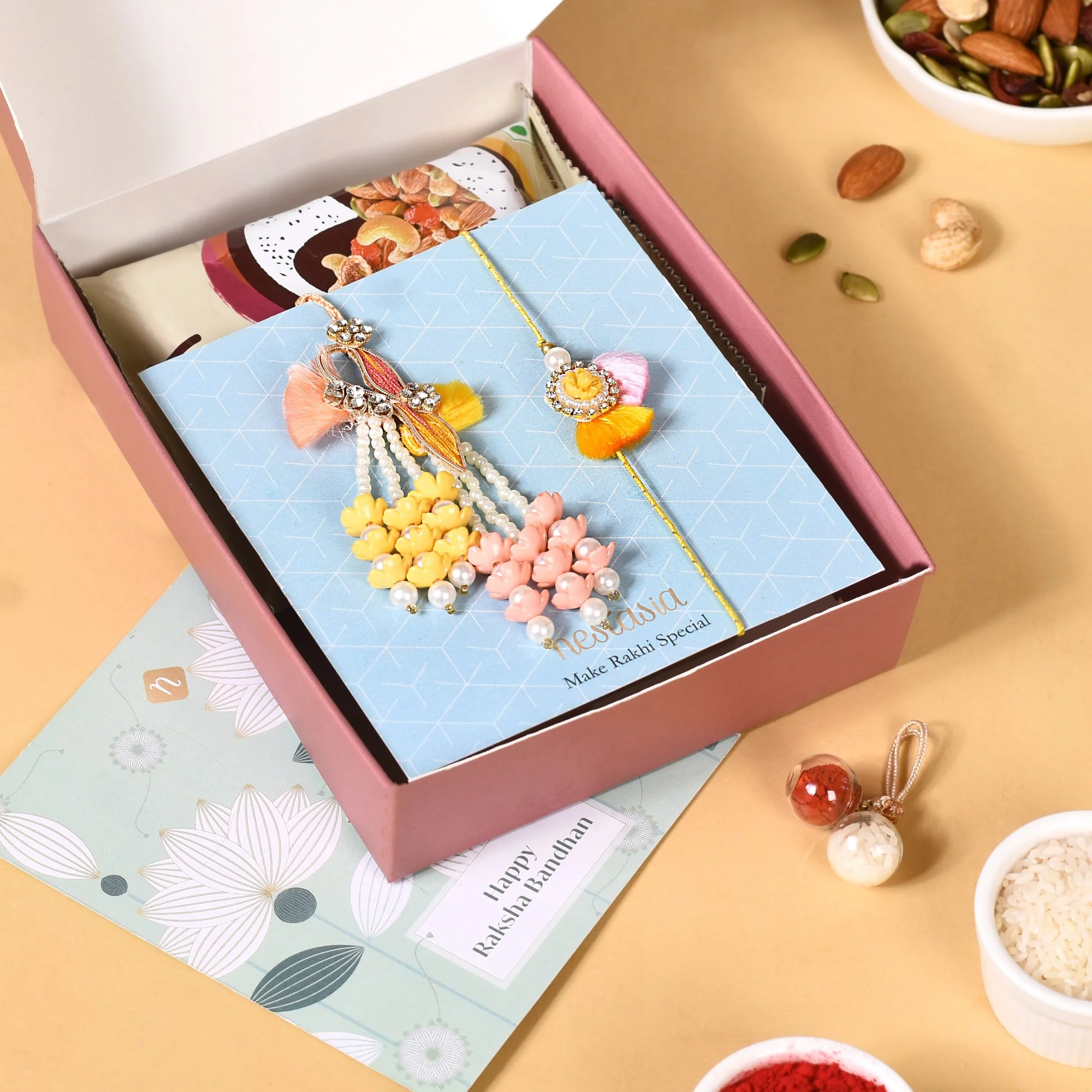 Beach Day Rakhi And Lumba Gift Hamper - Image 4