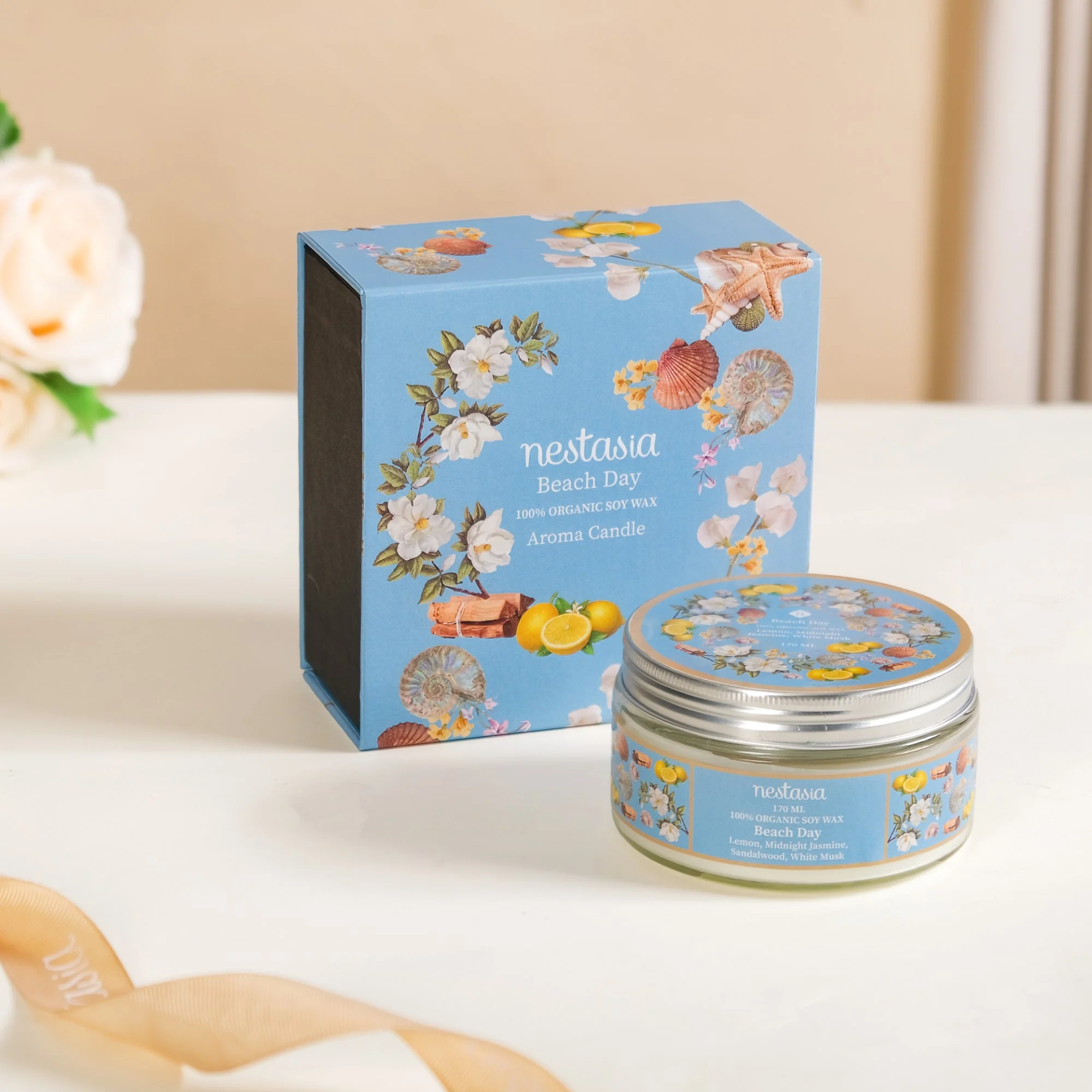 Beach Day Soy Wax Scented Candle Jar 170ml - Image 2