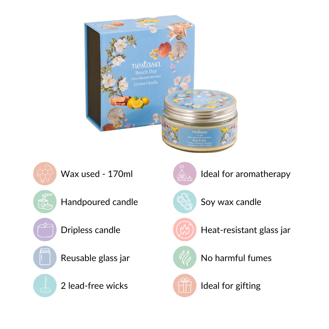 Beach Day Soy Wax Scented Candle Jar 170ml - Image 5